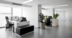 commercial office space with stucco walls